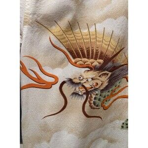 Vtg Dragonfly Clothing Co Cotton Blend All Over Print Dragons Button Shirt  M